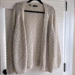 Open knit gold/tan metallic cardigan